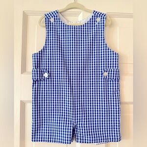 Little English Blue Gingham Jon Jon/ Romper, 18M